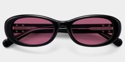 Catherine Black Oval Sunglasses1