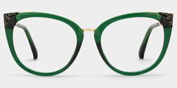 Dalton Cat Eye Dark Green Glasses1