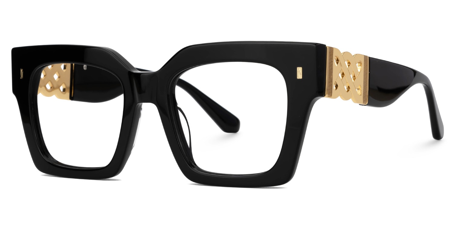 Cummings Square Black Glasses