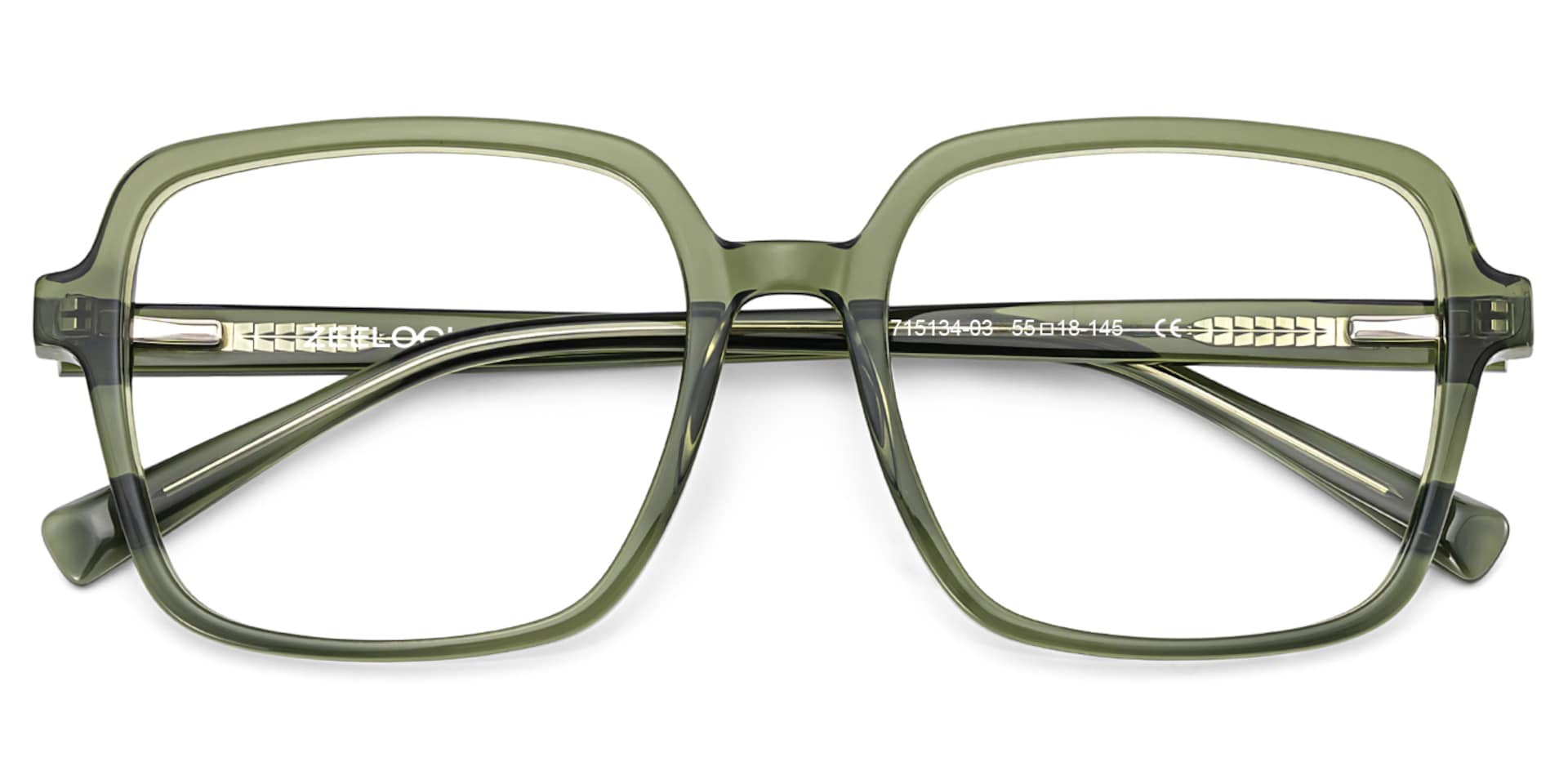 Square Green Eyeglasses- Ember Acetate Frame Glasses2