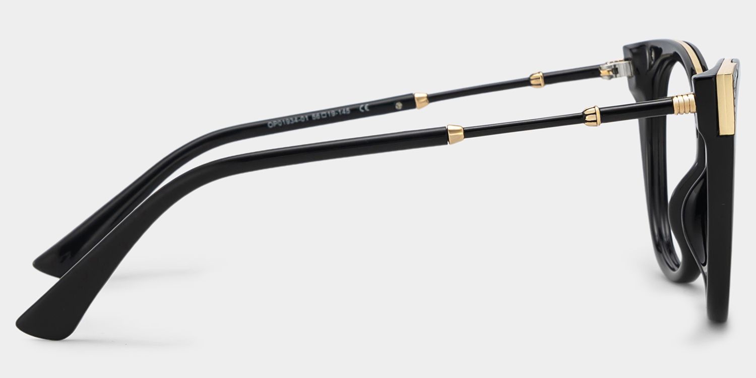 Dalton Cat Eye Black Glasses | Zeelool Glasses3