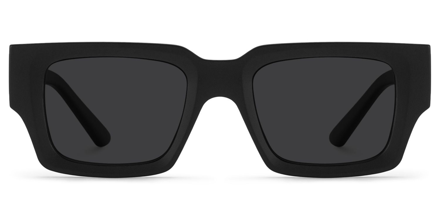 Black TR90 Rectangle Sunglasses- Garza Black TR90 Rectangle Sunglasses- Garza