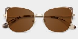 Tessa Cat eye Khaki Gold Glasses1