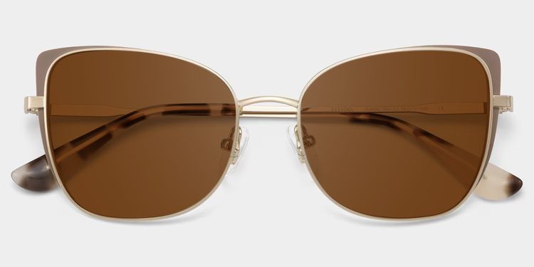 Tessa Cat eye Khaki Gold Glasses