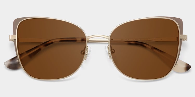 Tessa Cat eye Khaki Gold Glasses