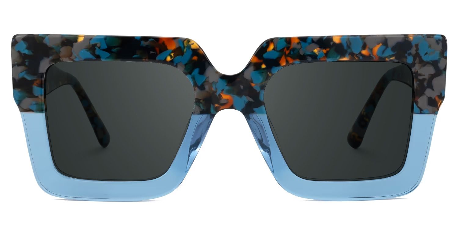 Brandon Square Blue Frame Sunglasses Online Sale | ZEELOOL0