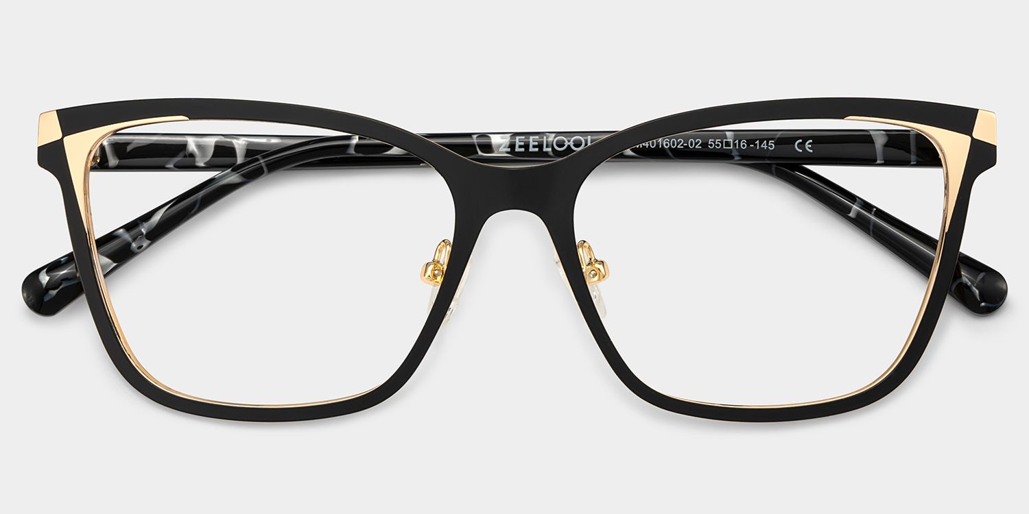 Elise Black Frame Glasses with Rectangle Frame Online | ZEELOOL2