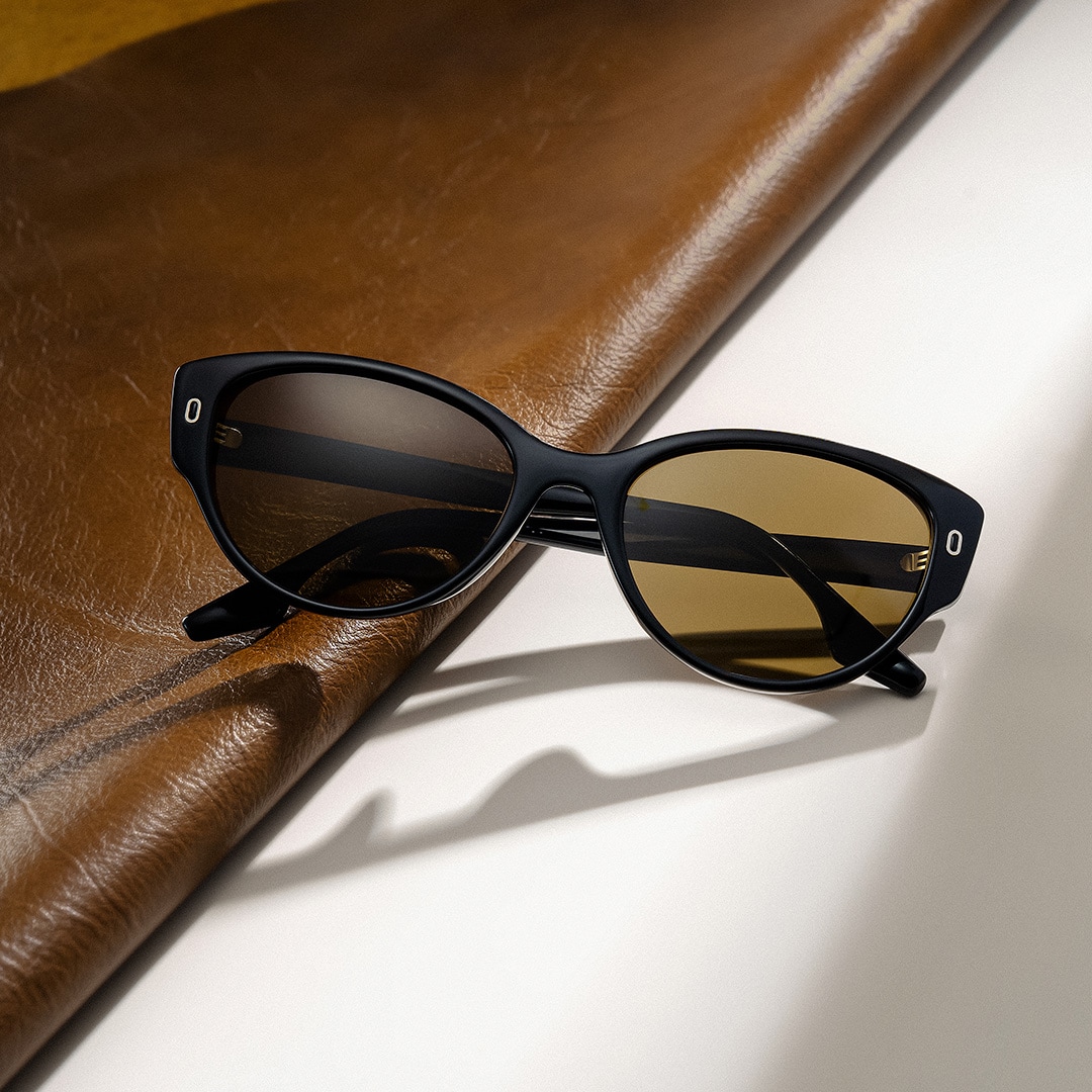 Livia Cat eye Black Polarized Sunglasses