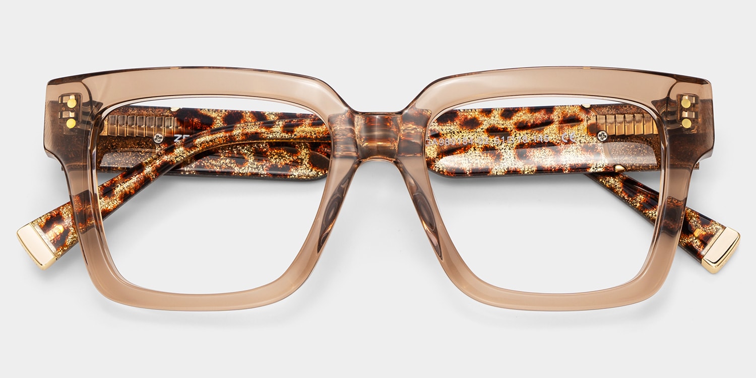 硝子ピストル置物CristalleriesedeChampagne Caius Champagne Frame Glasses with Square Frame Online | ZEELOOL
