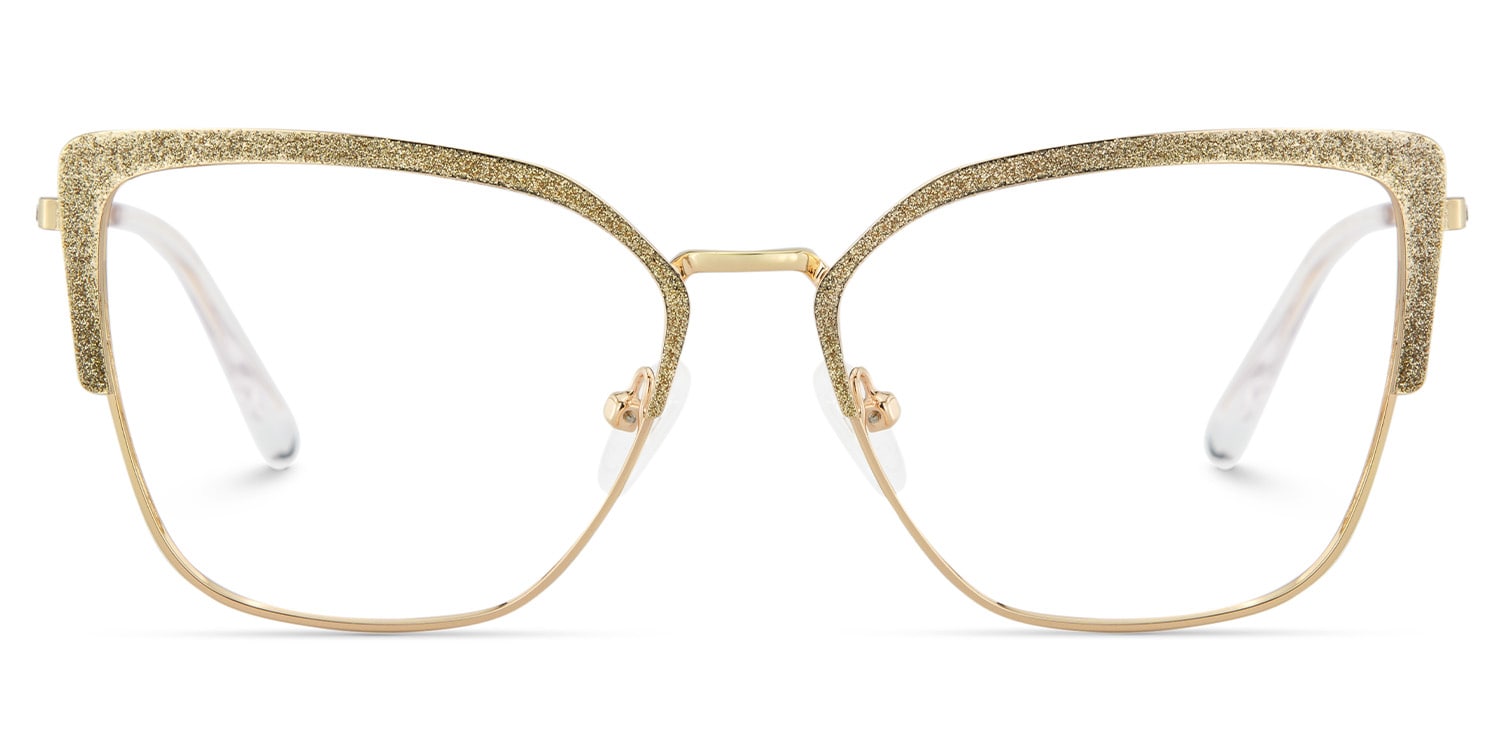 Javier Rectangle Gold Glasses