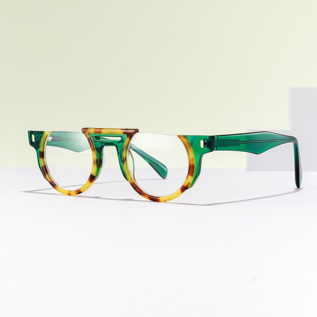 Mastin Round Tortoise Half Frame Glasses0