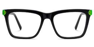 Denver Rectangle Black Glasses1