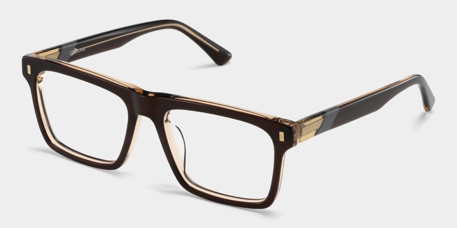 Rectangle Brown Eyeglasses- Henry Acetate Frame Glasses3