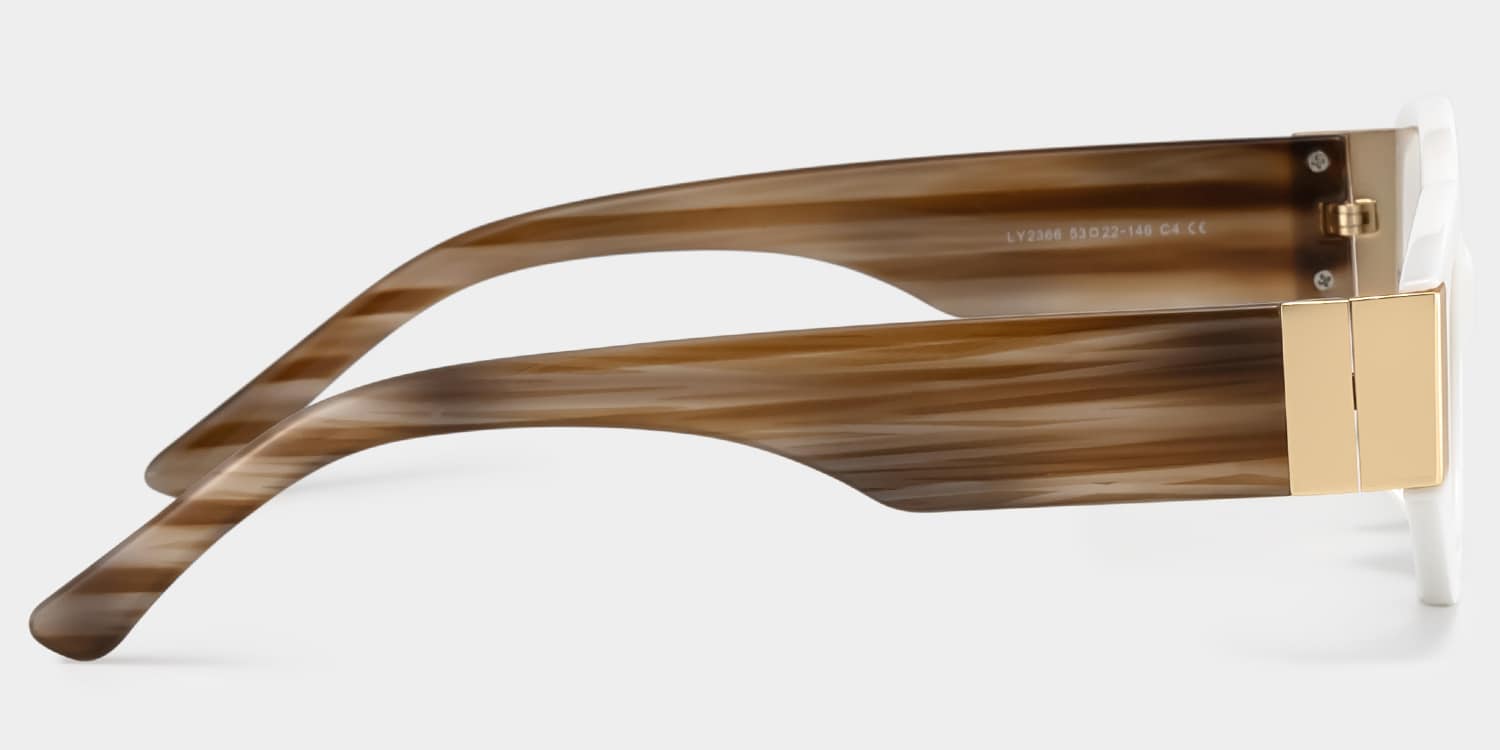 Havana Cat eye White Polarized Sunglasses3