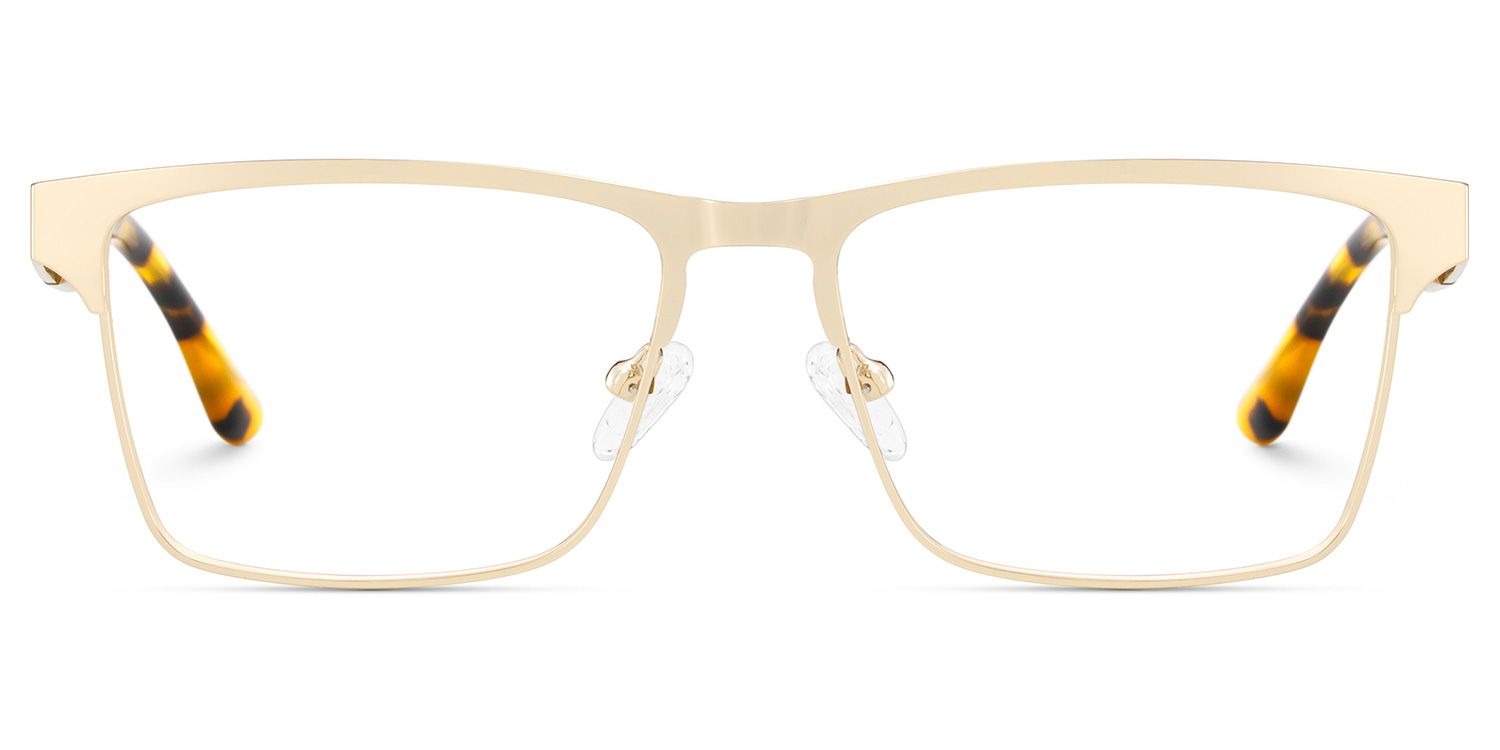 Jasper Eyeglasses in Browline Gold Frame | Zeelool1