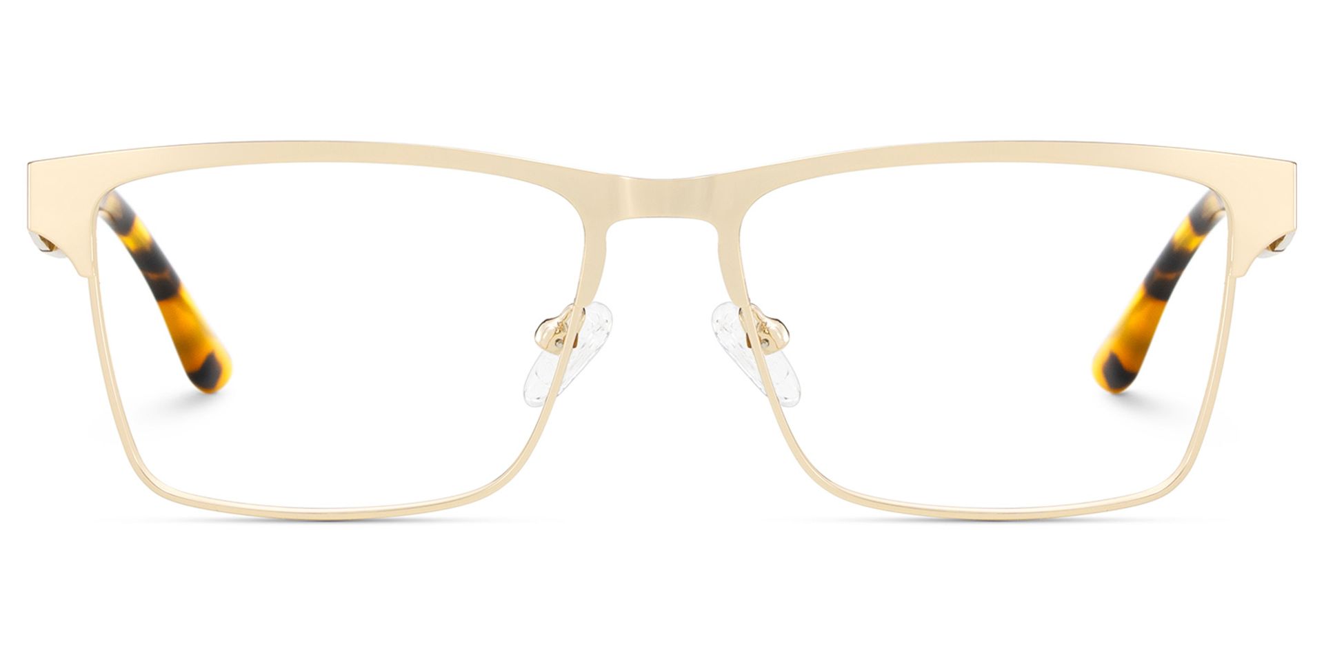 Jasper Eyeglasses in Browline Gold Frame | Zeelool1