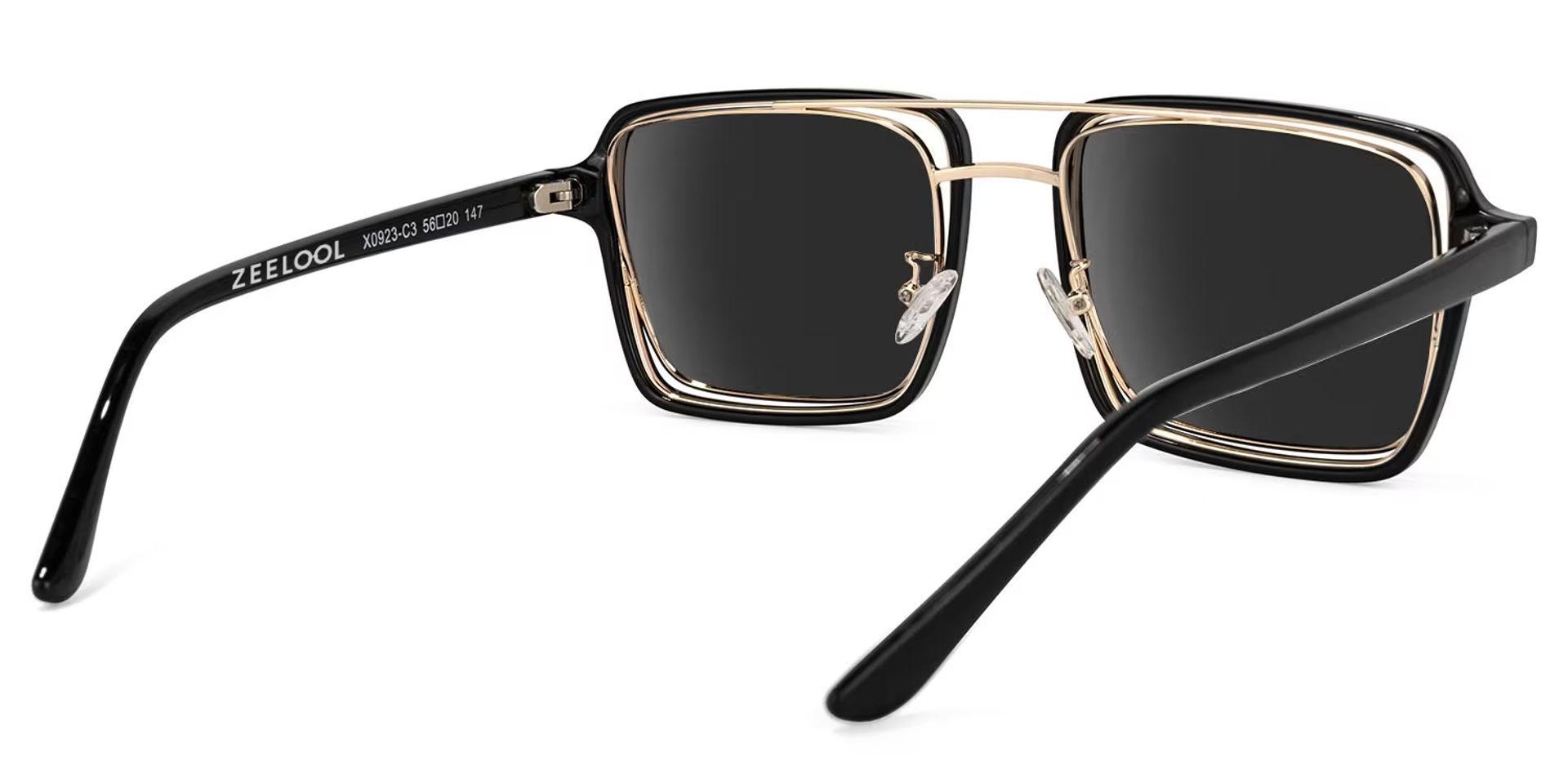 Nellie Aviator Black-Gold Sunglasses | Zeelool Glasses4