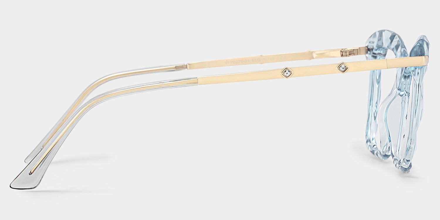 Juliet Cateye Light Blue Eyeglasses and Translucent Frame3