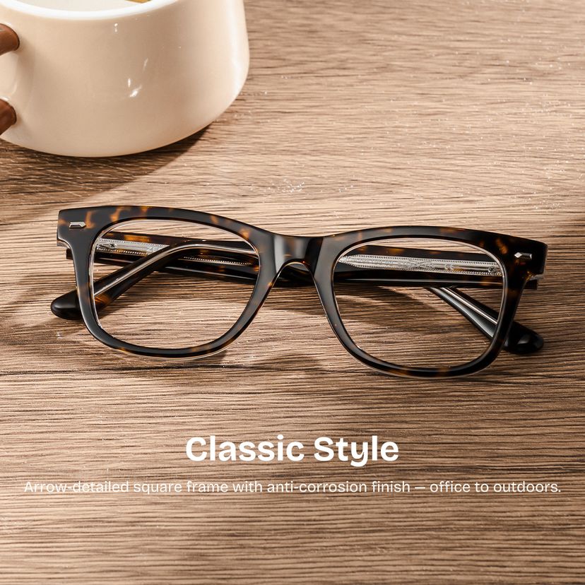 Robert Rectangle Tortoise Glasses