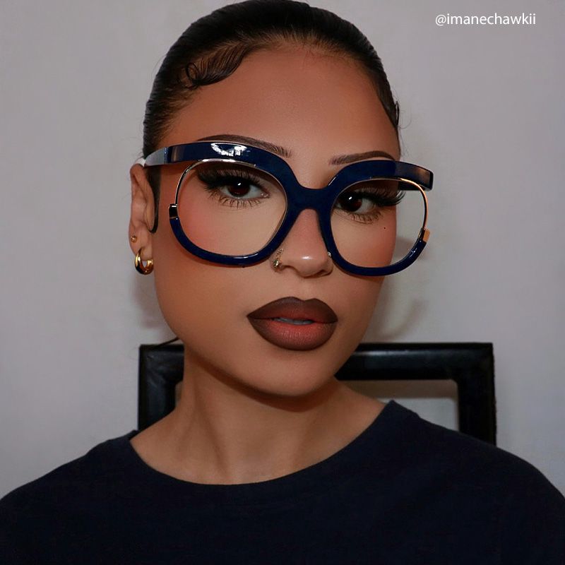 Darice Dark-Blue Round Eyeglass Frames | ZEELOOL5