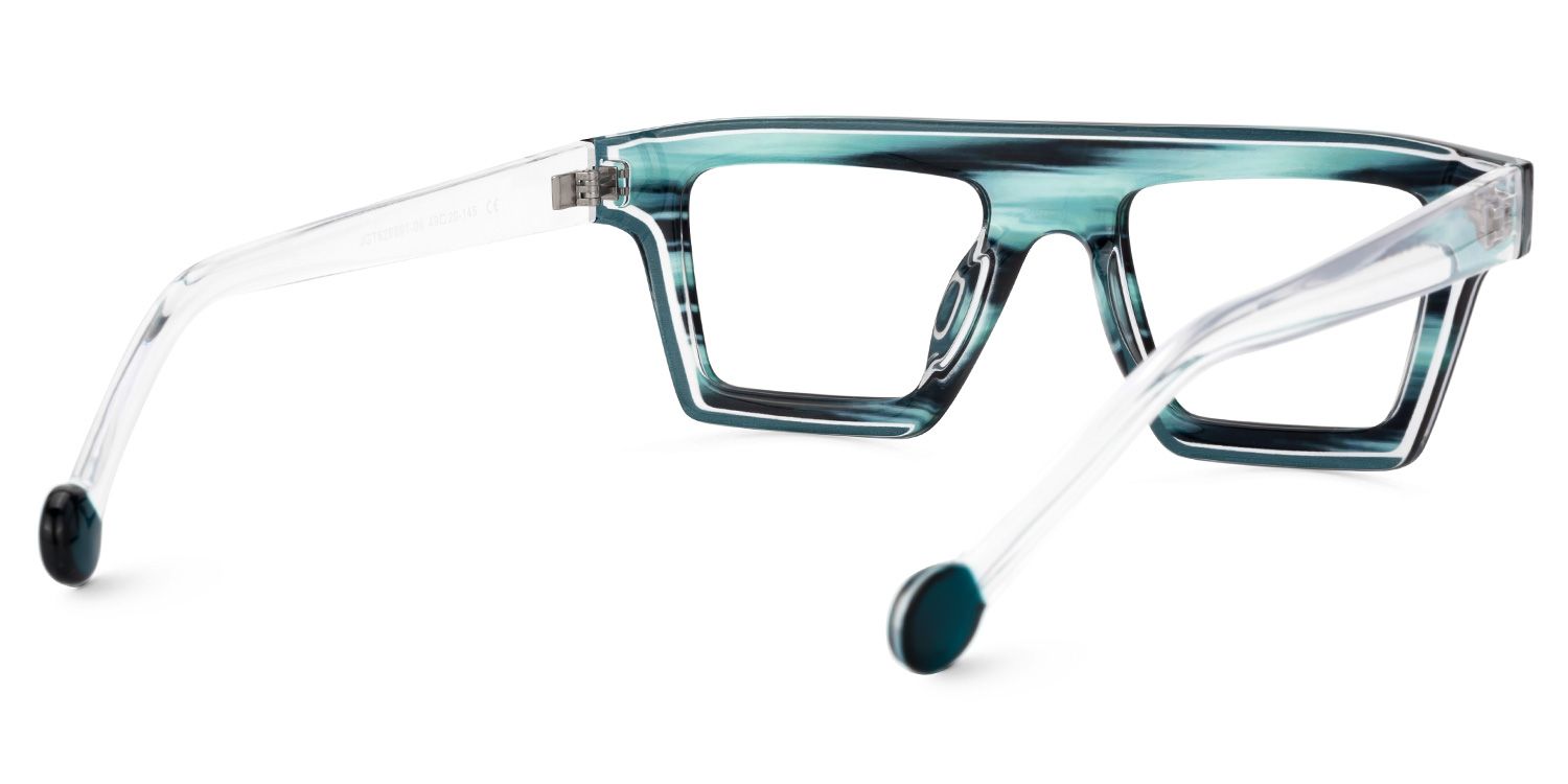 Gerri Blue Rectangle Frame Glasses Online | Zeelool Optical3