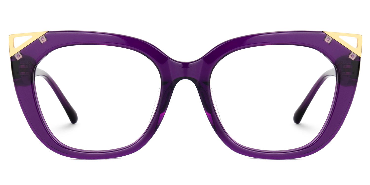 Hellena Cateye Clear Purple Glasses Frames for Ladies | Zeelool0