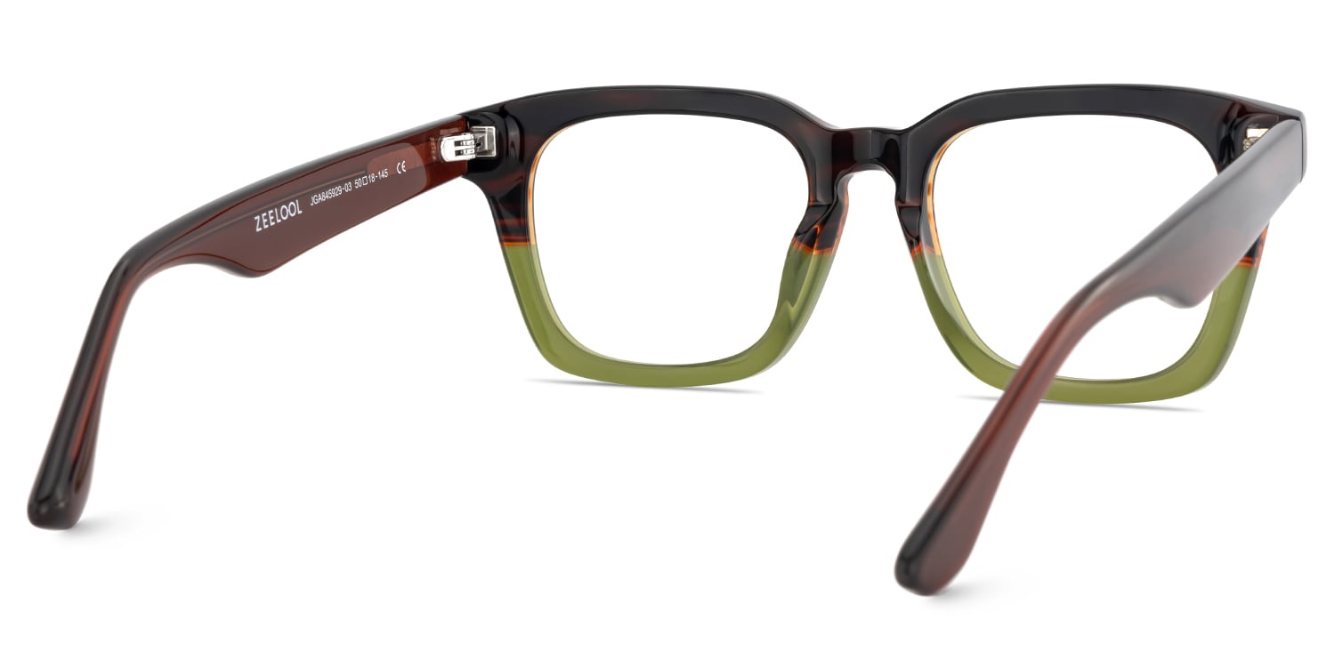 Marleni Square Brown Green Glasses5