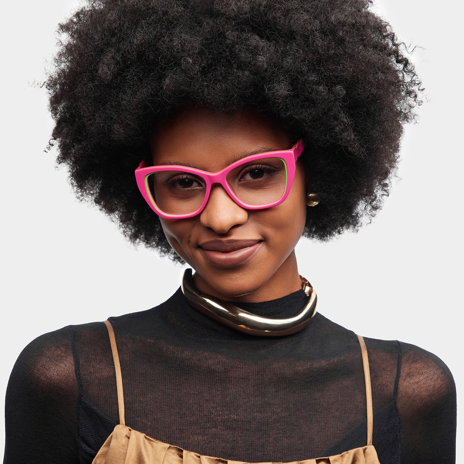 Blaise Cat-Eye Pink Green Glasses