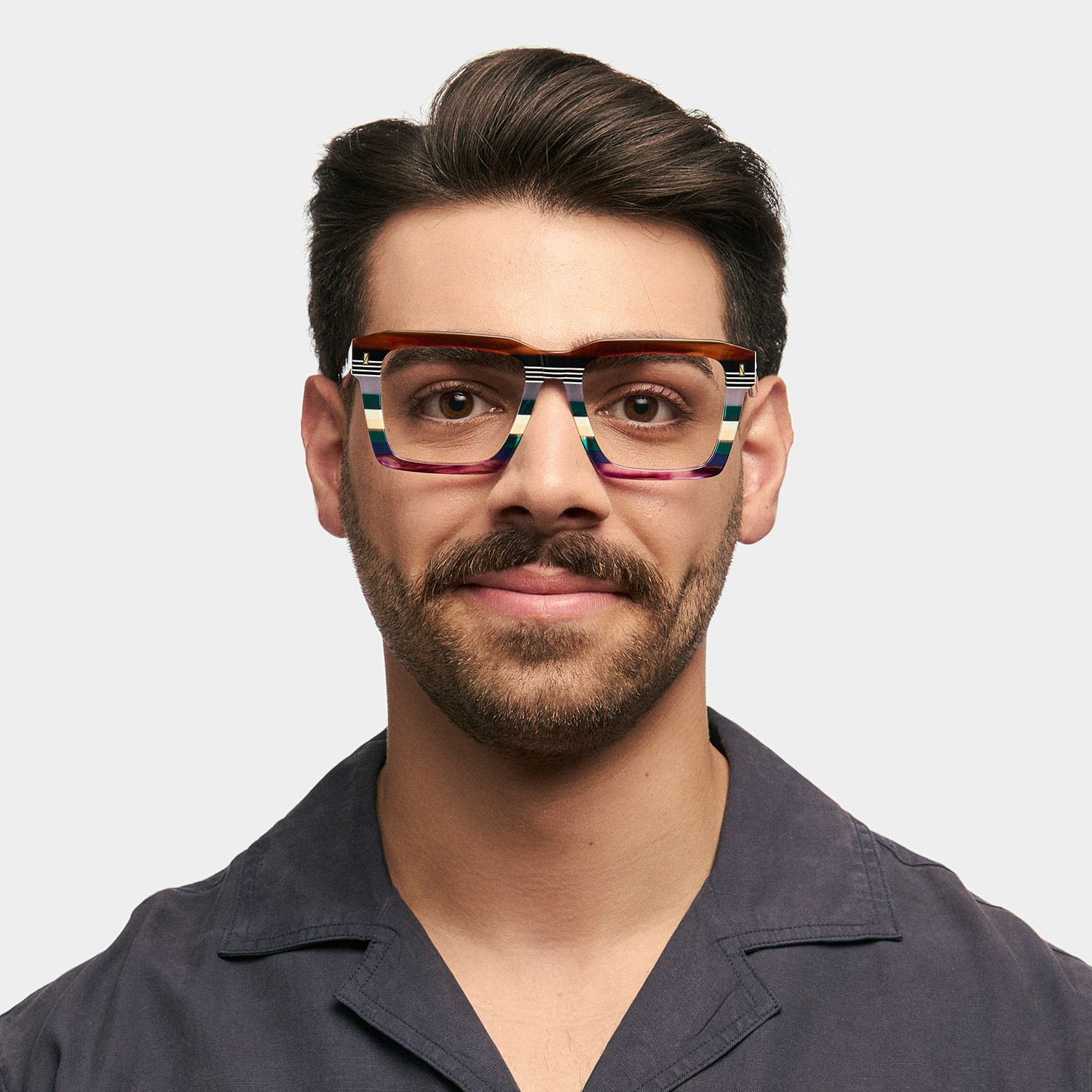 Kenish Designer Eyeglasses in Square Multicolor Frame0