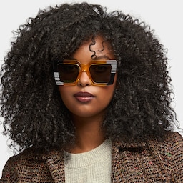 Shamika Rectangle Yellow Glasses0