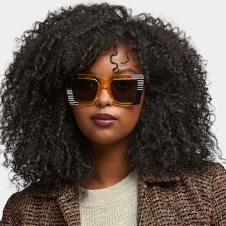 Shamika Rectangle Yellow Glasses0