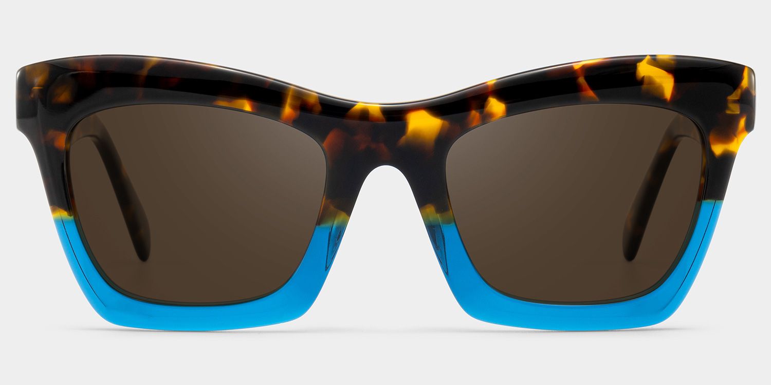 Benitez Square Sunglasses and Blue-Tortoise Frames0