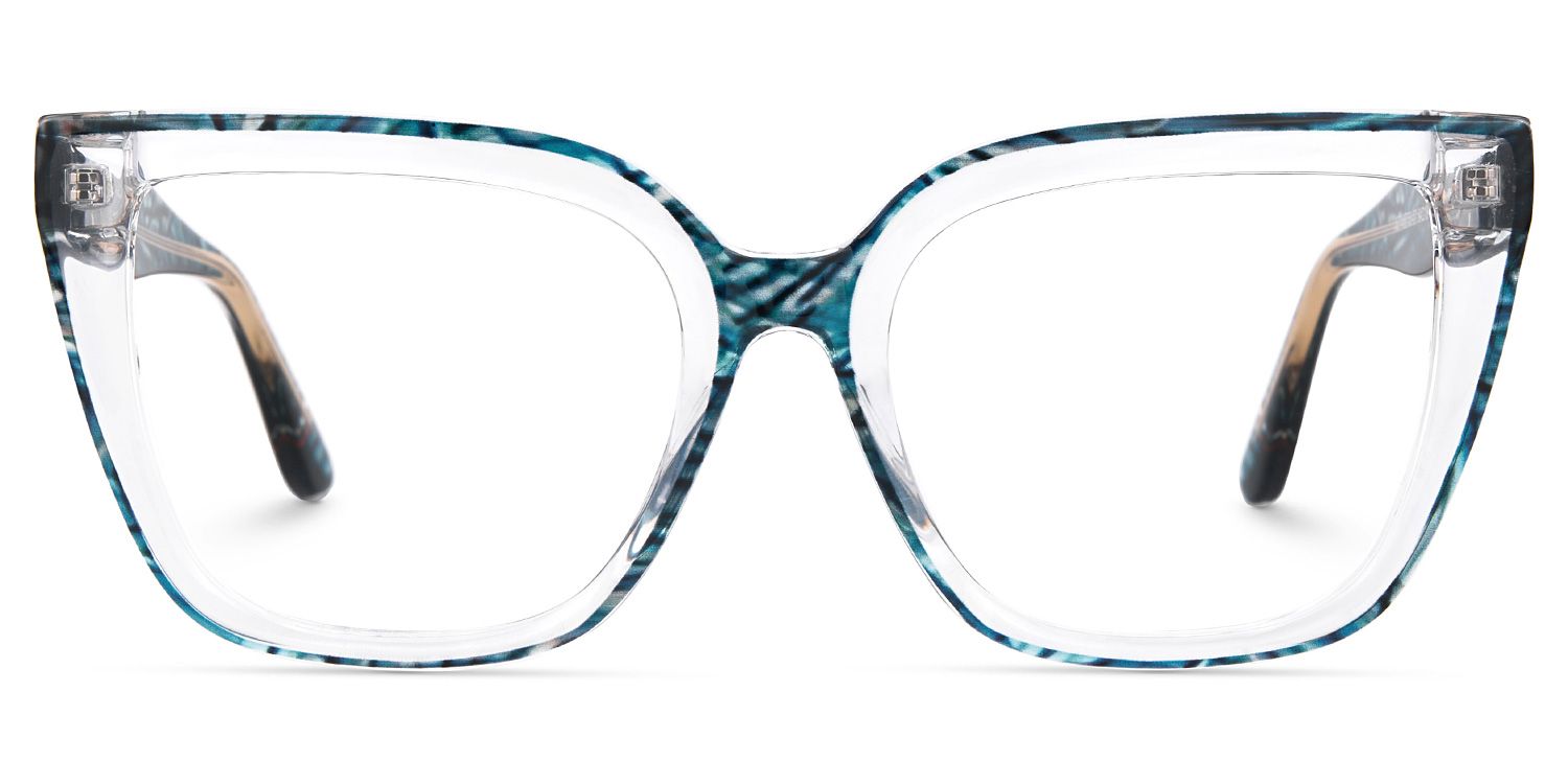 Mirta Green Square Glasses Online | Zeelool Optical0