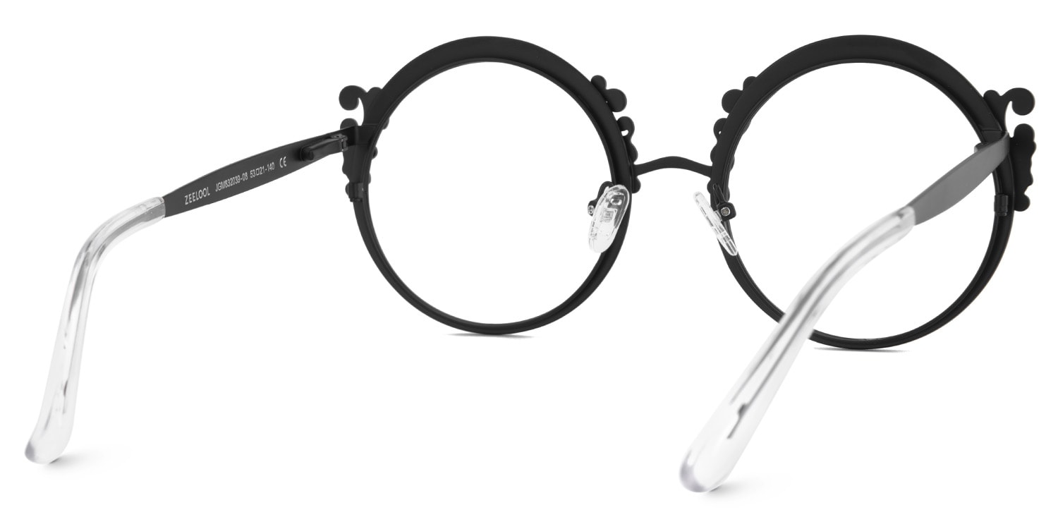 Nelida Round Black Gold Glasses4