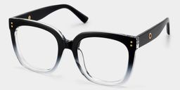 Ebony Square Black Clear Glasses3