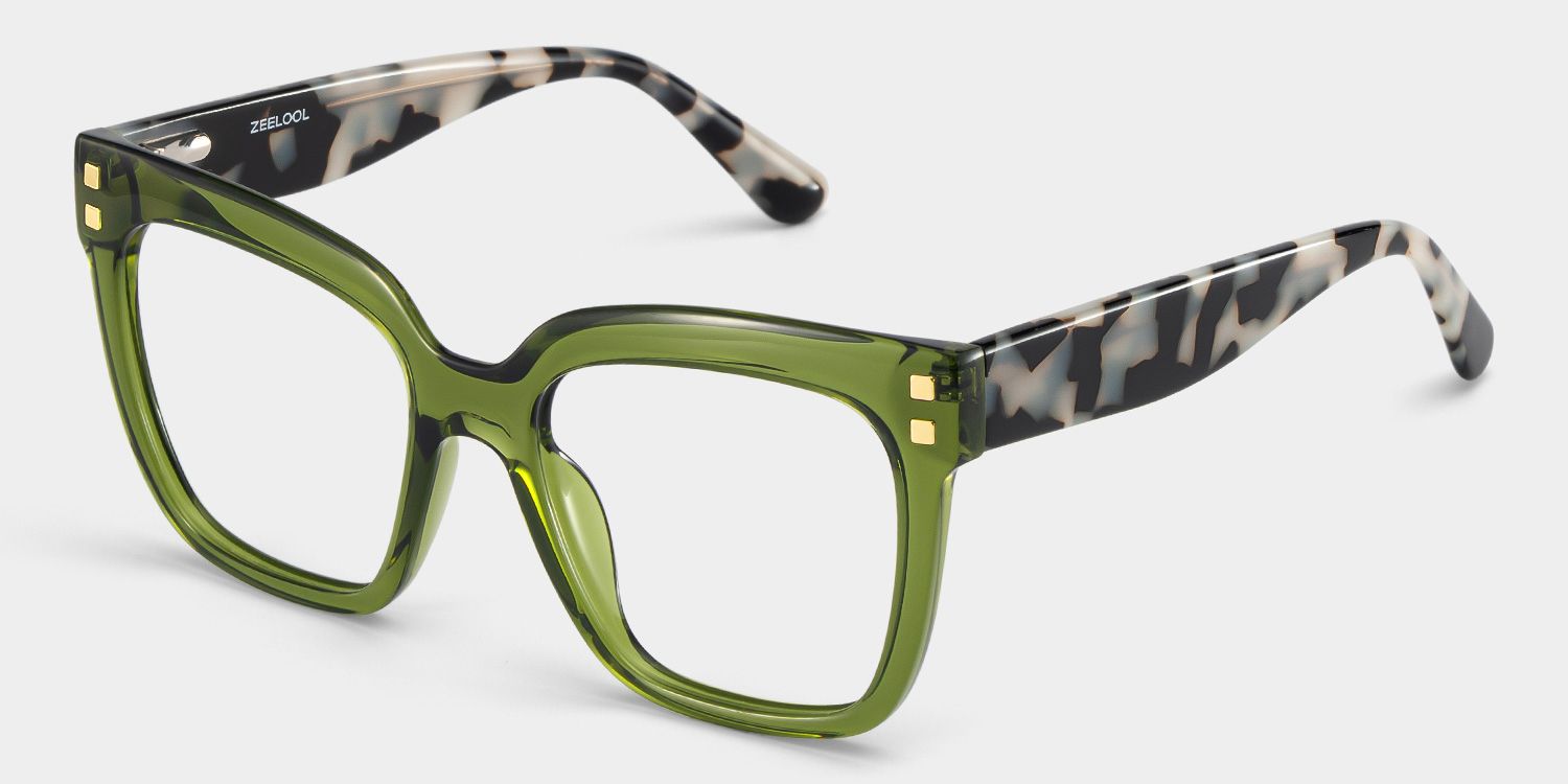 Minguela green square frame glasses Online | ZEELOOL3