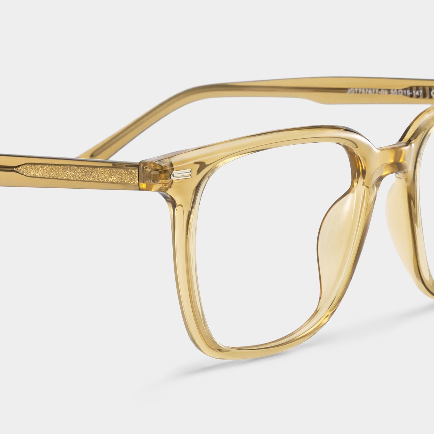Eliza Clear Beige Glasses with Square Frames | ZEELOOL6