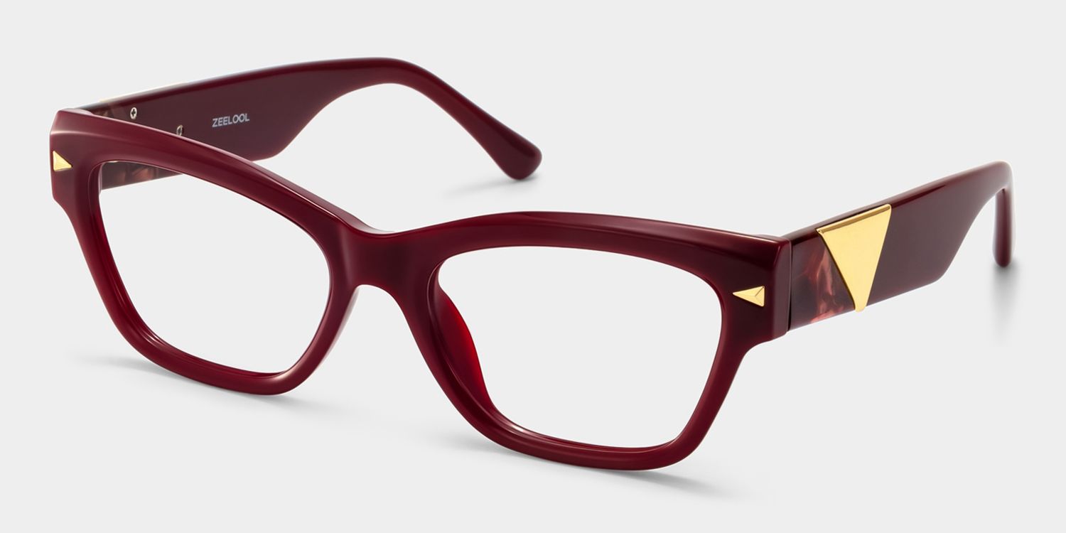 Briar Burgundy Cat-Eye Glasses | ZEELOOL3