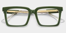 Hattie Green Rectangle Glasses2