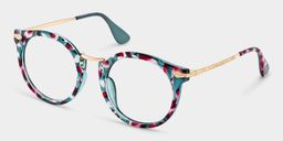 Quentina Blue Round Glasses2