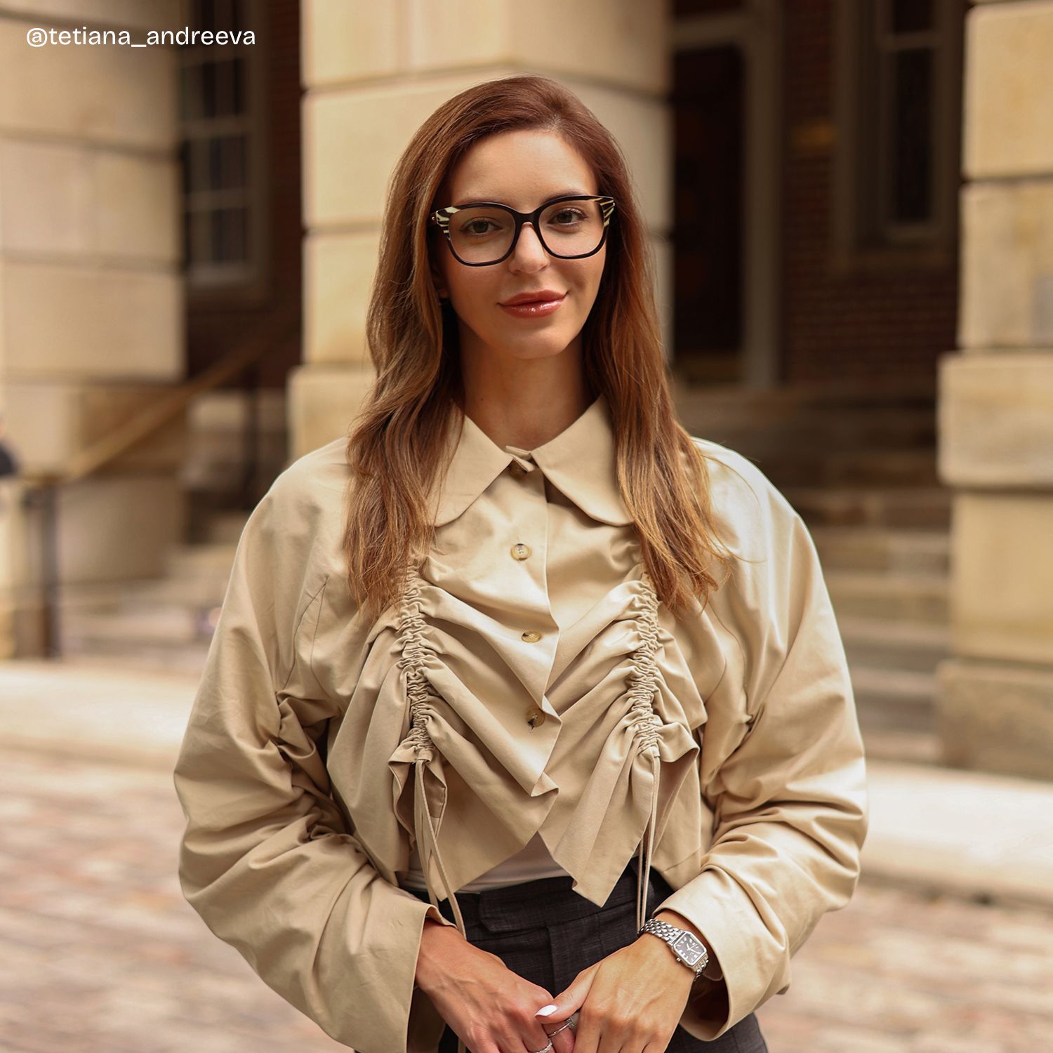 Ivy Brown Square Glasses | ZEELOOL