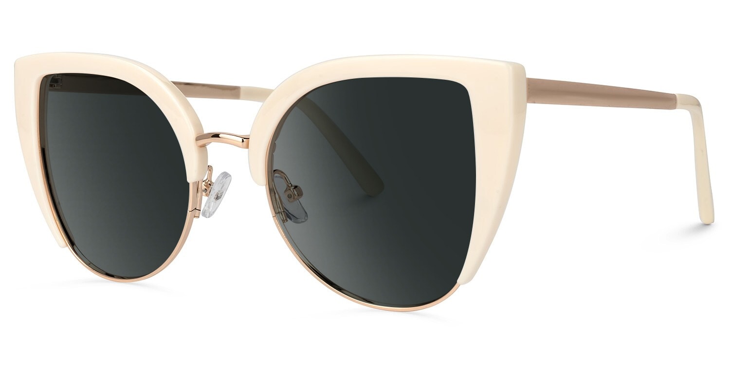 Brewer White Frame Sunglasses and Cat Eye Design1