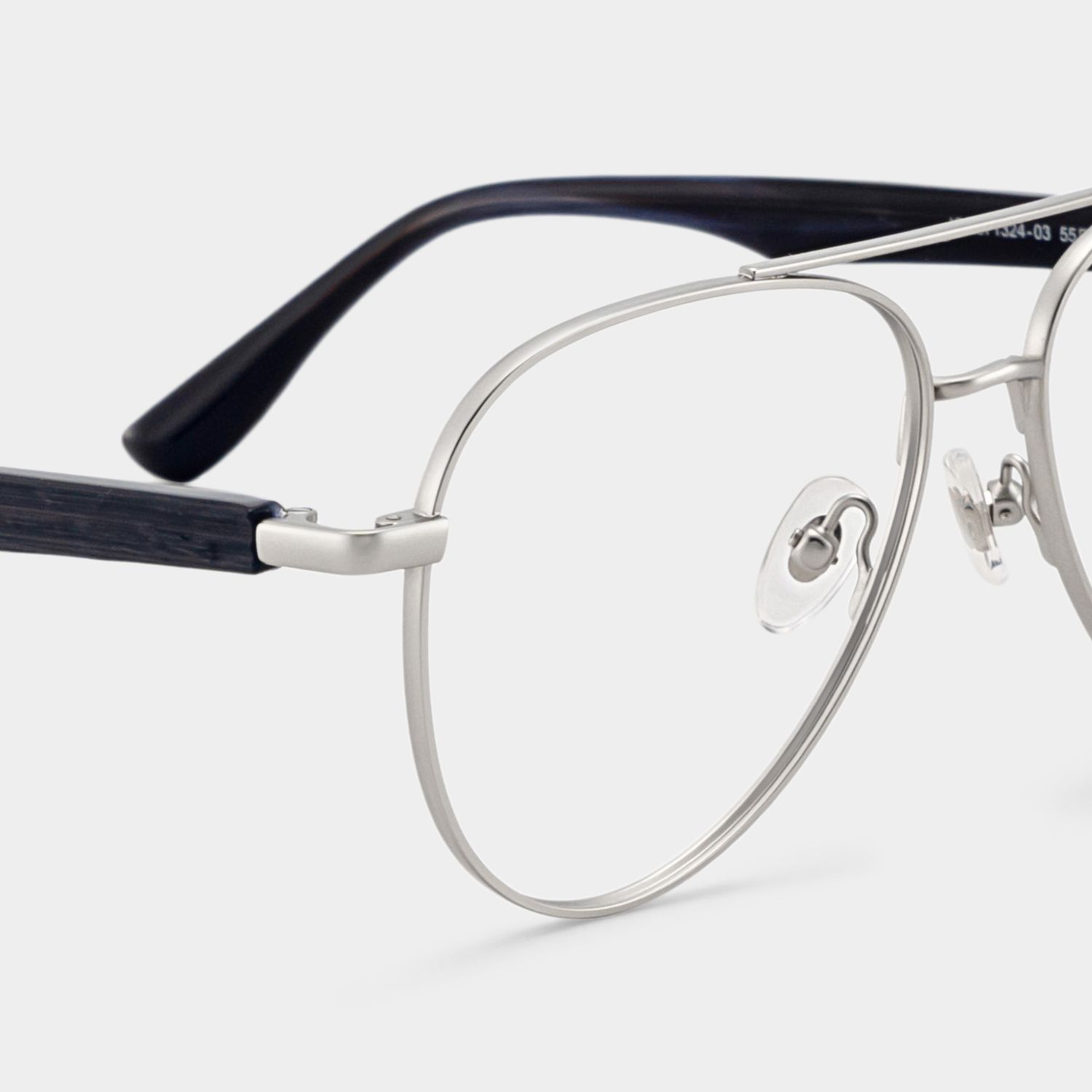 Aspen Silver Aviator Mixed Frame Glasses for Men | ZEELOOL5