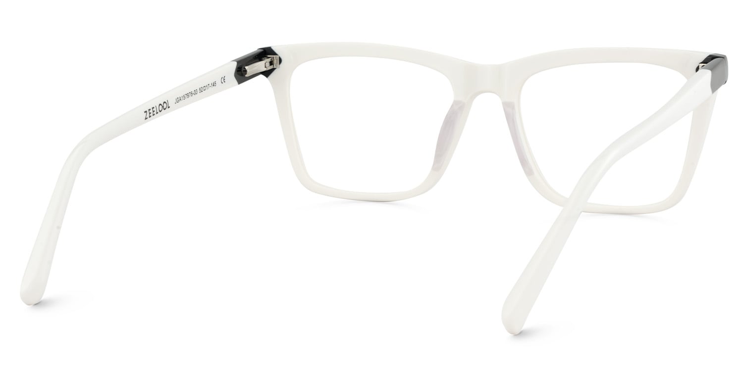 Denver Rectangle White Glasses5