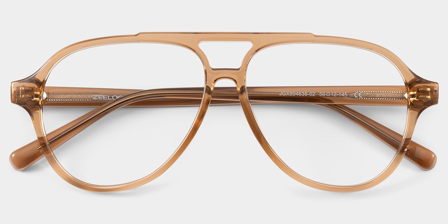 Drew Tan Clear Brown Aviator Glasses for the Female | ZEELOOL3