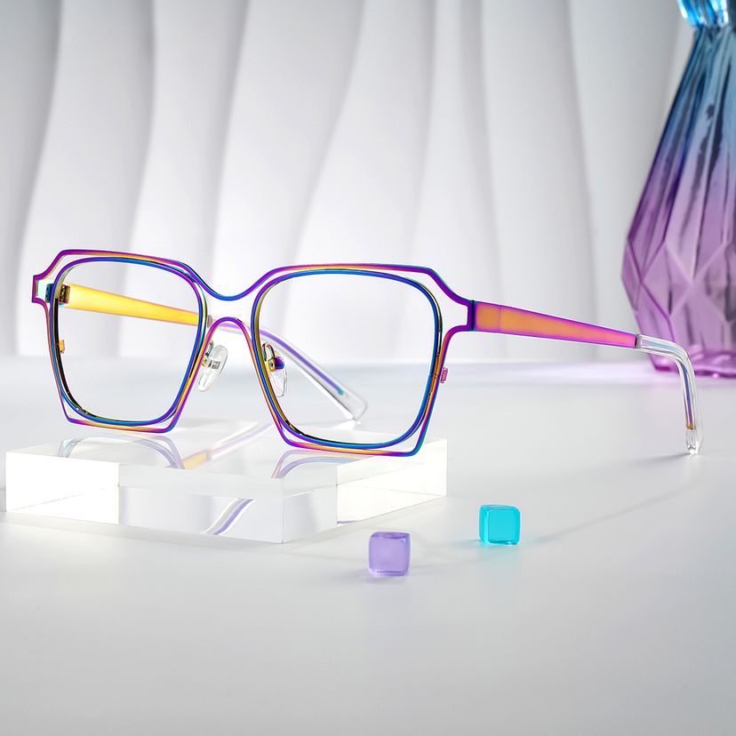 Foday Geometric Iridescent Glasses