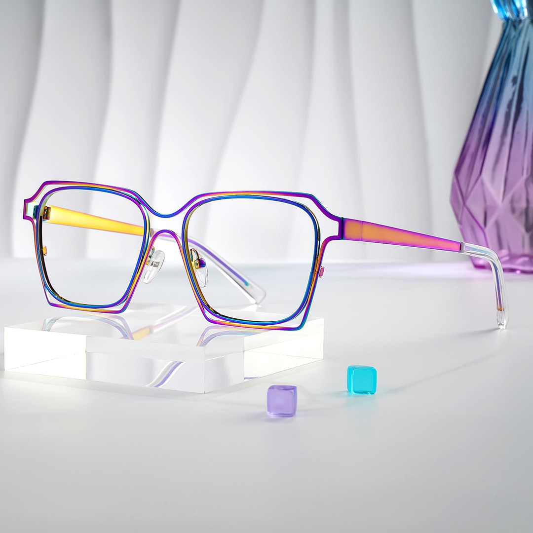 Foday Geometric Iridescent Glasses
