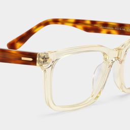Patrick Rectangle Clear Yellow Glasses4