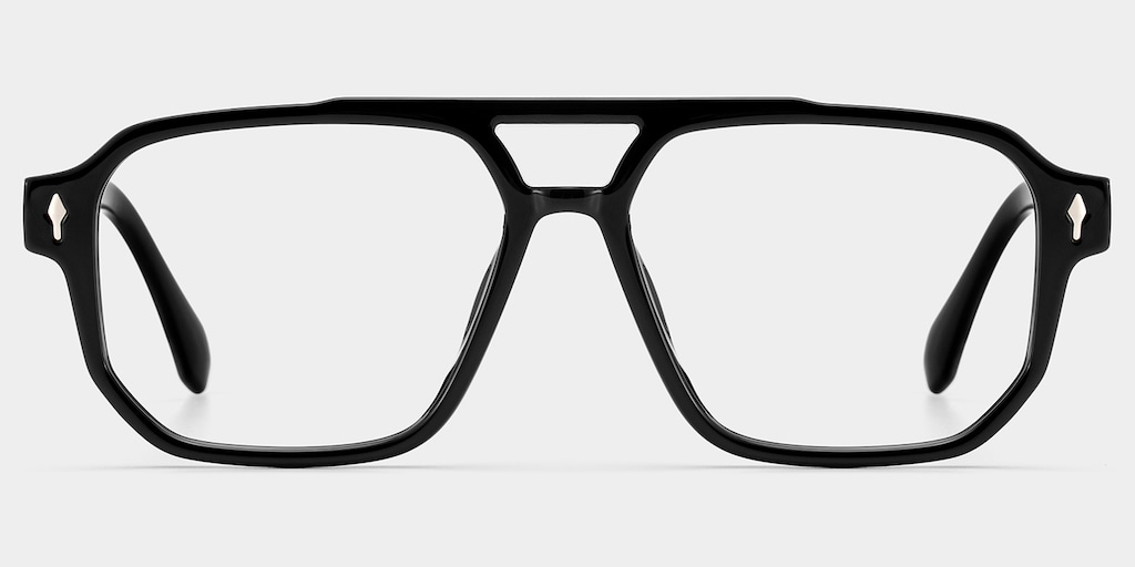 Colton Aviator Black Glasses