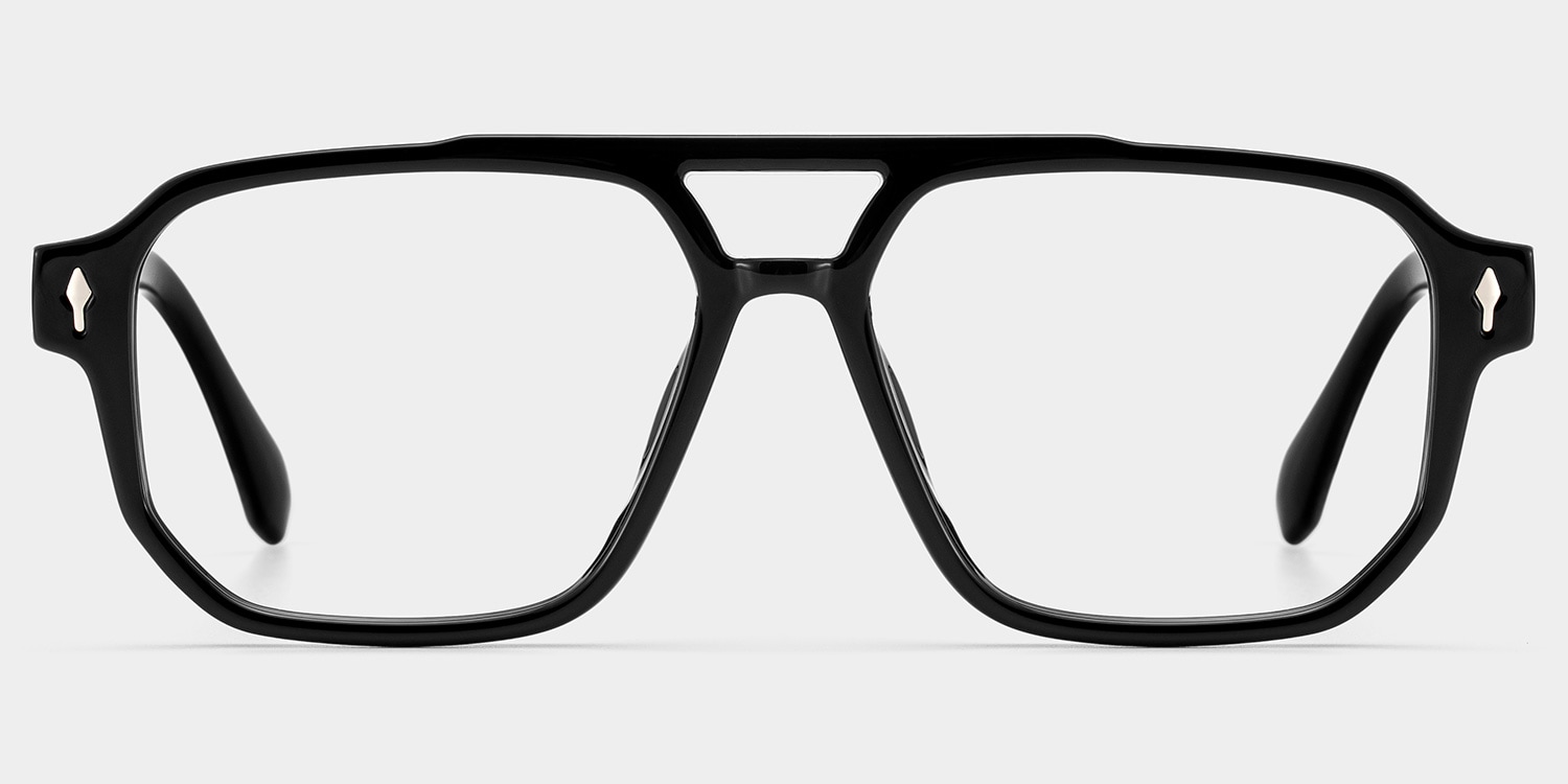 Colton Aviator Black Glasses